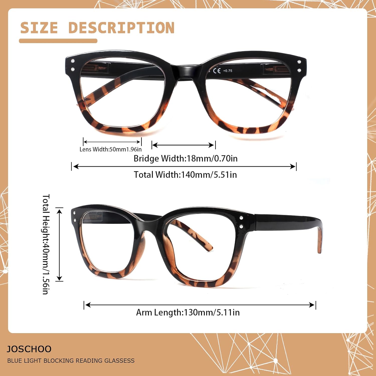 JOSCHOO Reading Glasses Blue Light Blocking Readers Spring Hinge Glasses for Reading for Men and Women - Image 2