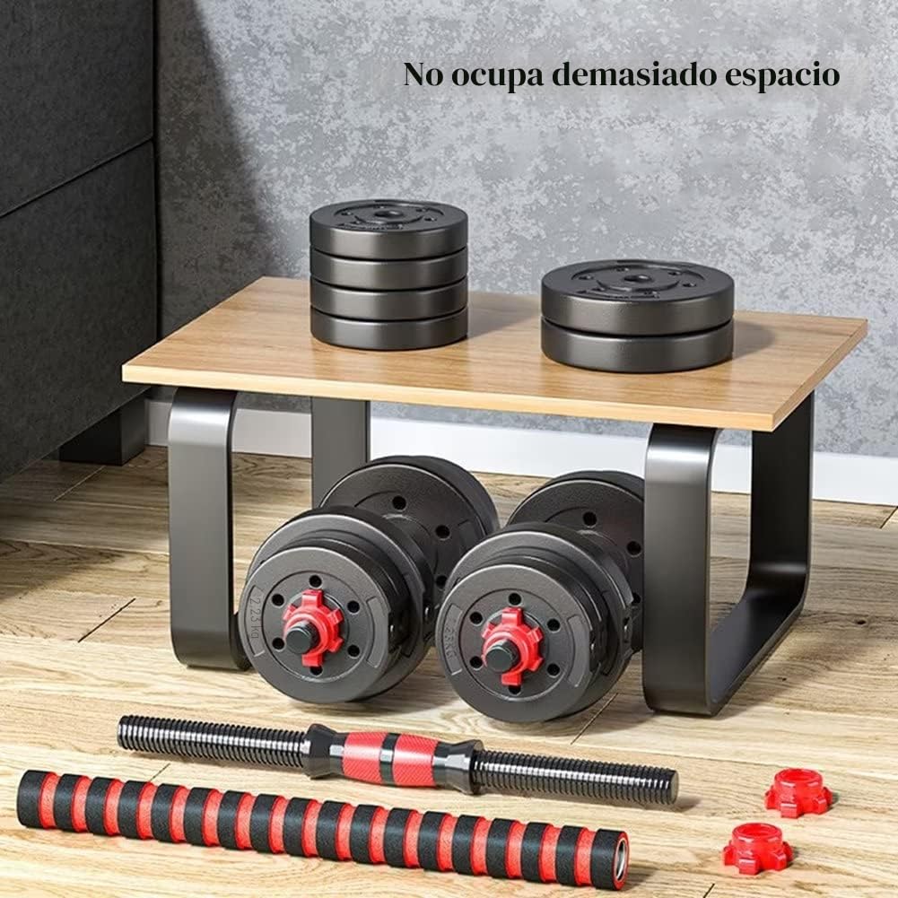 Mancuernas-Ajustables, Juego de Pesas con Barra Libremente Combinable, 10/15KG 2 En 1 Kit de Levantamiento de Pesas para Gimnasio en casa, Pesos Fitness para Hombres/Mujeres
