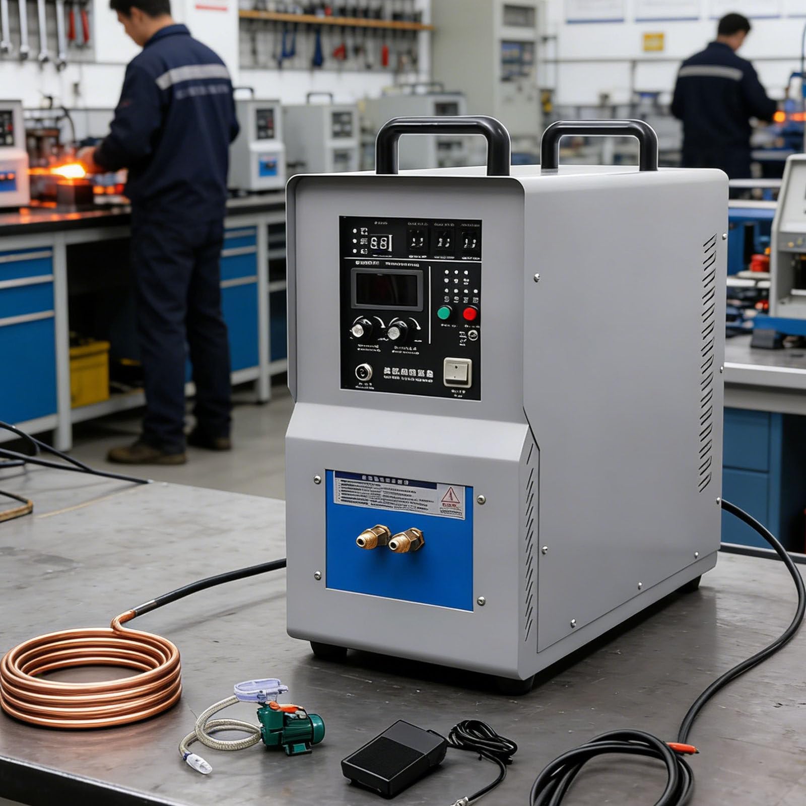 ZXSYYDS High Frequency Induction Heater Furnace, 15 Kw Induction Heating Machine, 30-100KHz, 40℃~2000℃ Temperature Range, for Welding, Quenching, Annealing, Brazing, Melting for Gold