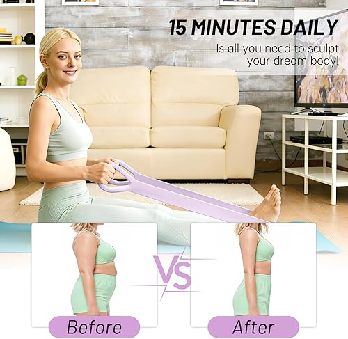 Miniatura 6 de Figura 8 bandas de ejercicio, banda de resistencia de 8 formas, juego de 3 bandas de resistencia para brazos con asas para entrenamiento, brazo