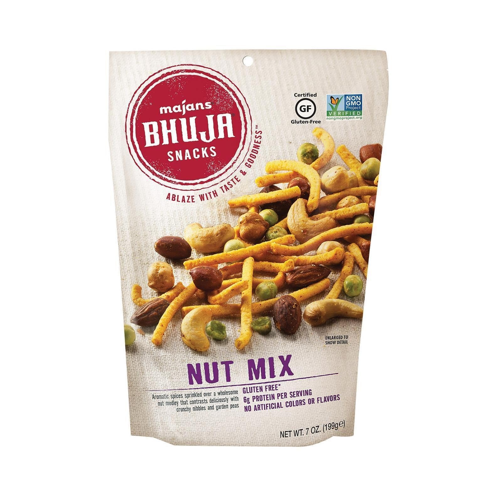 BHUJA Nut Mix, 7-Ounce Bags (Pack of 6) ( Value Bulk Multi-pack)