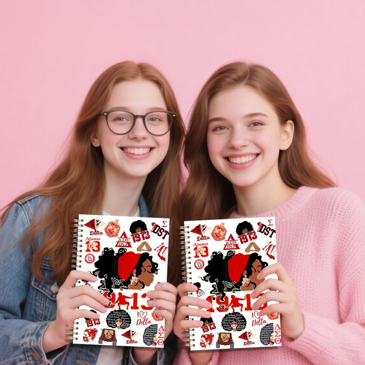 LONGXIN Sorority Gifts for Women Notebook Journal Paraphernal Gifts Delta Gift 1913 Sigma Hardcover Spiral Notebook 5.8x8.3 - Image 4