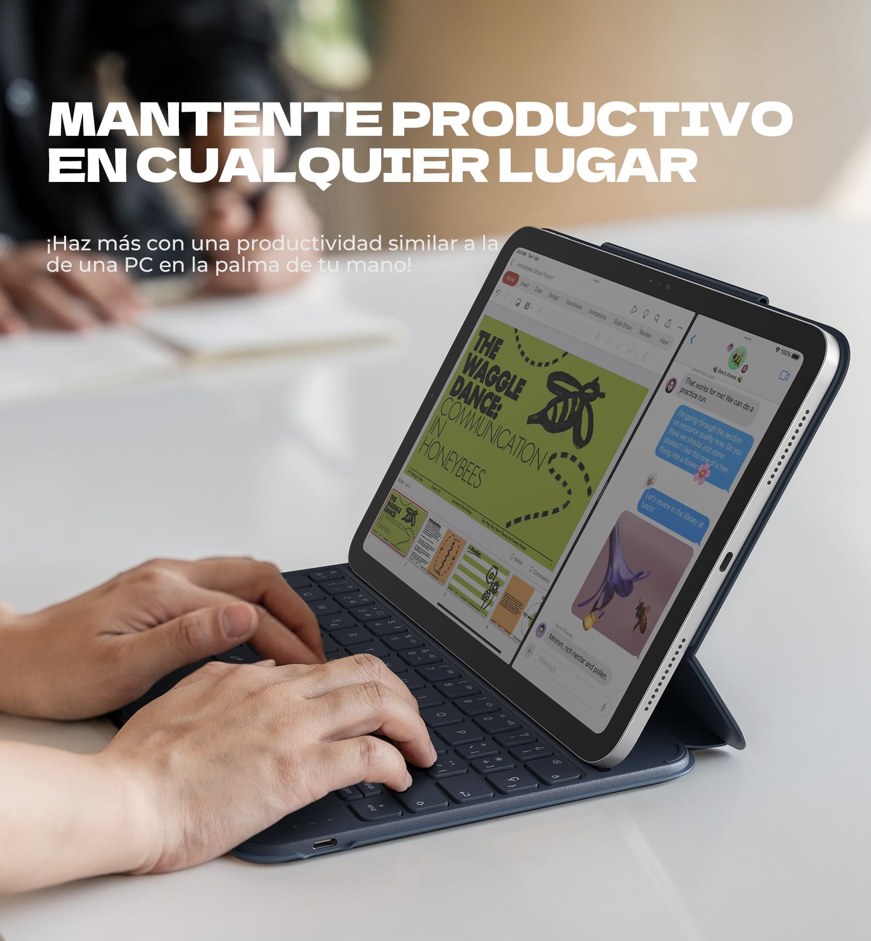 Dexnor Teclado para iPad 10 Generación 2022/11 Generación A16 2025 (10.9/11 Pulgada), Magnético, Ultrafino Folio Desmontable, Trackpad Multitáctil, Retroiluminación, Portalápices Español Ñ, Azul