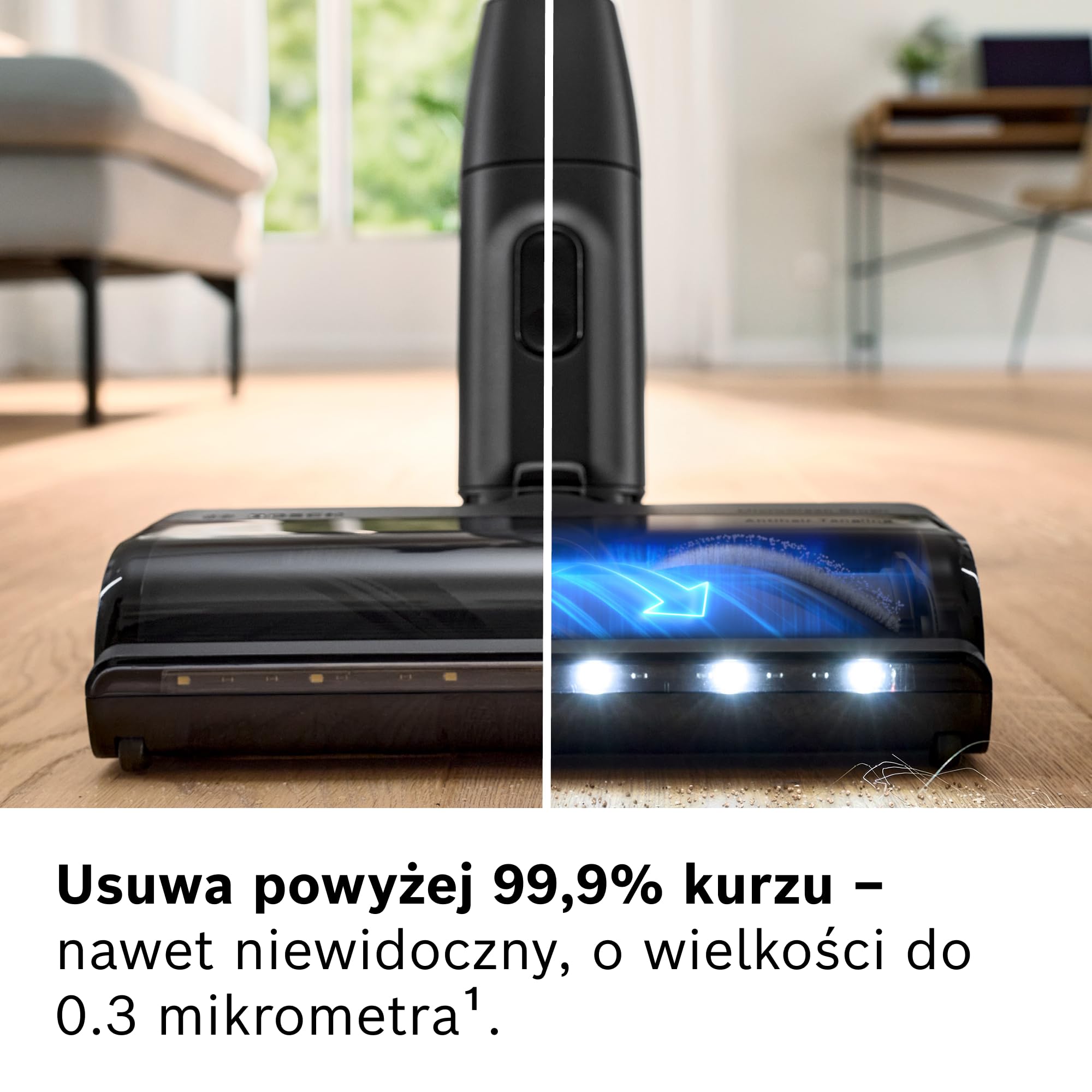Bosch Unlimited 10, Odkurzacz Bezprzewodowy z Technologią MicroClean, łatwo opróżnianym pojemnikiem na kurz, zginaną rurą, podświetleniem LED i akumulatorem 4,0 Ah, kolor różowy, BKS1041RHF