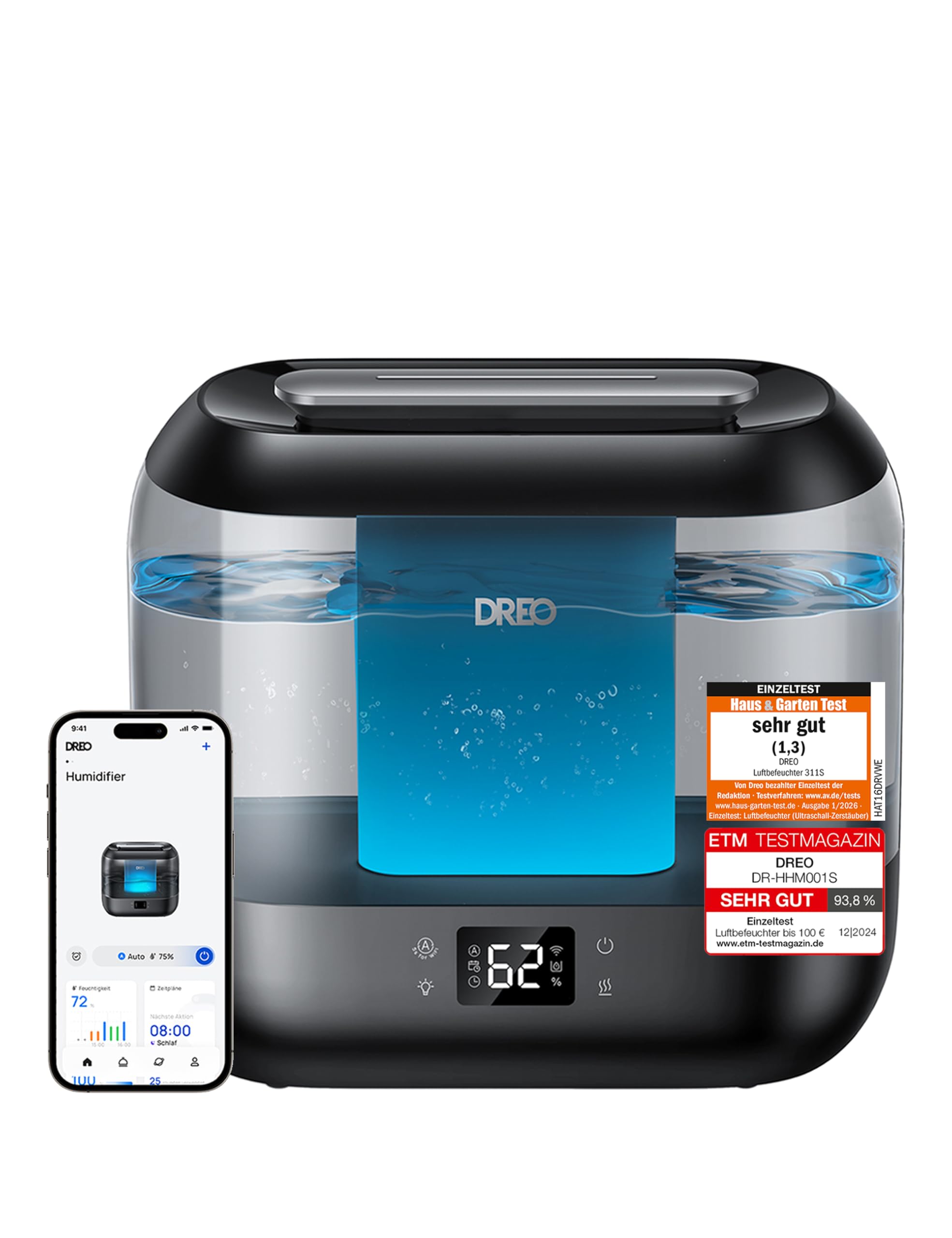 Dreo Smart Luftbefeuchter + Schlafraumfokus + Produktbeschreibung