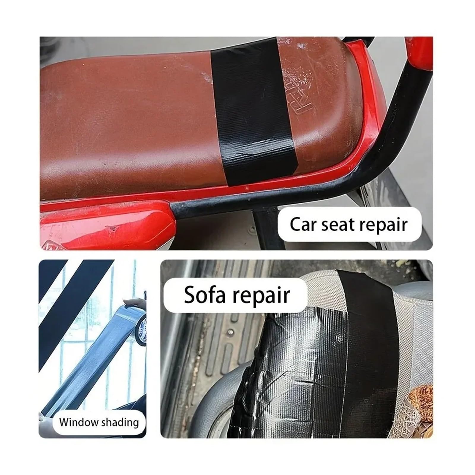 Nastro for Riparazione Tende in Tela Nera | Nero, diverse misure for tenda, telo, tendalino, cuscino for sedile/sedia/divano for bici elettrica(1pc-10cmx10m)