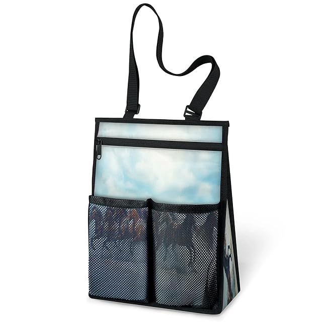 Ourtheme Beach Run Horses Portable Shower Bag for Travel Gym Camp Beach Tote Shower Caddy Bags Hanging Toiletry