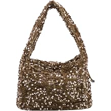 BOLLEY JOSS Womens Sparkly Sequin Hobo Bag Glitter Shoulder Purse Elegant Evening Tote Handbag for Party Night Out Club