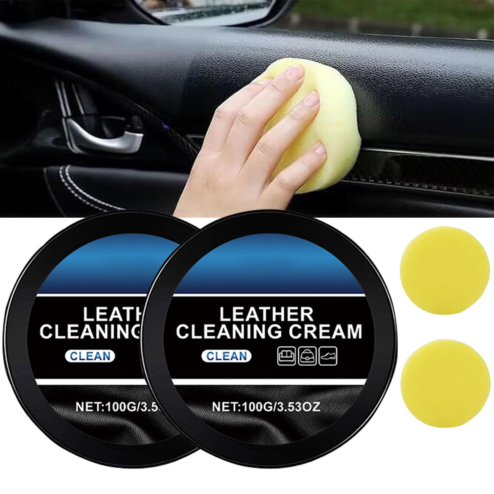 QCHIAN Cleaning and Care Cream & Cleaning Paste for Leather Care, Leather Care Cleaning Paste, Automotive Interior Leather Cleaning Cream, Leather Oil