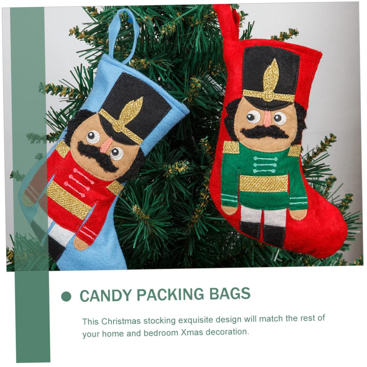 Cabilock 2 Sätze Weihnachtsstrümpfe Mit Große Rote Und Blaue Candy Bags Dekorative Weihnachtsbaum Anhänger Für Und Süßigkeiten 2 Stück * 2