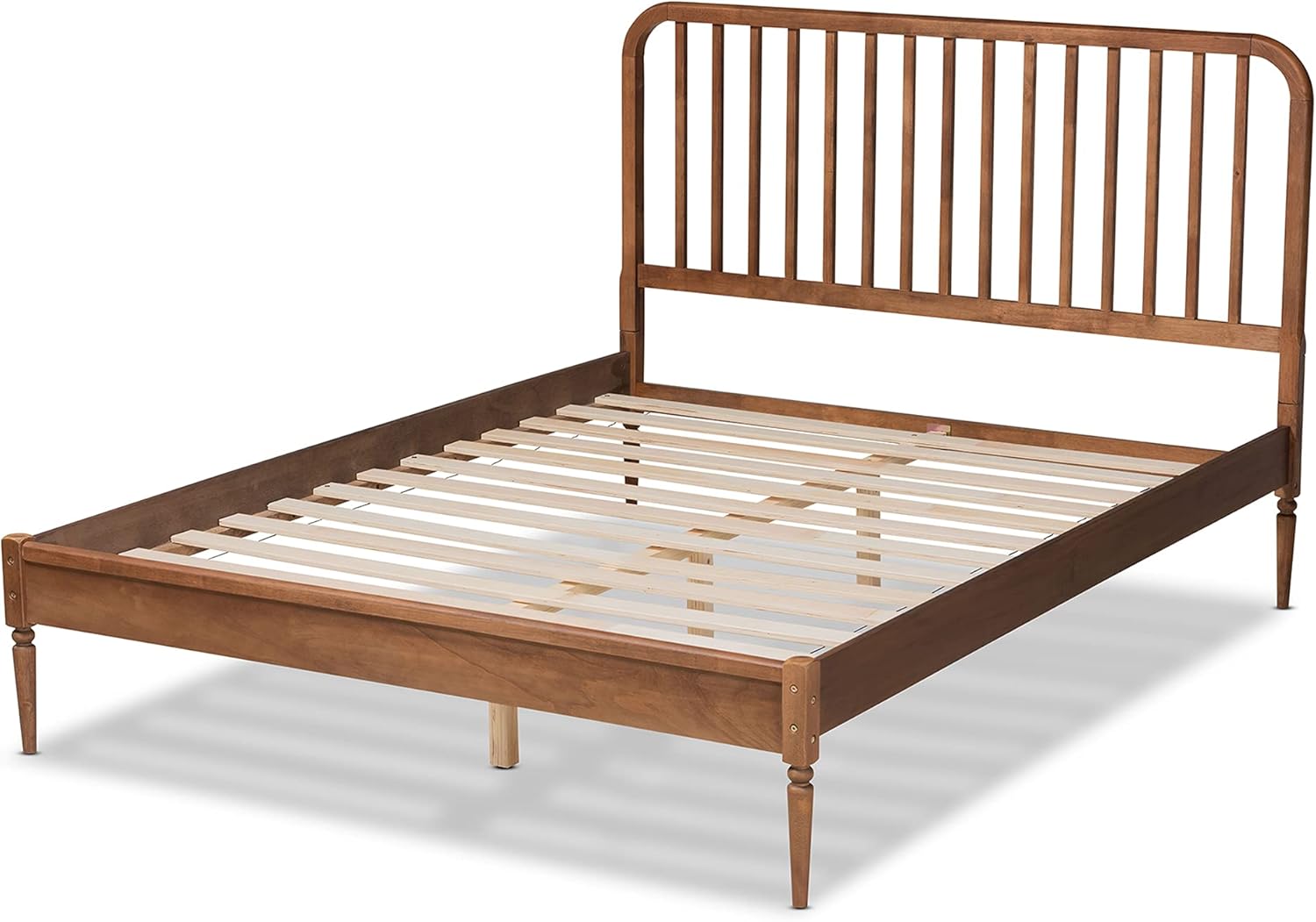 Baxton Studio Neilan Modern and Contemporary Walnut Brown Finished Wood Queen Size Platform Bed