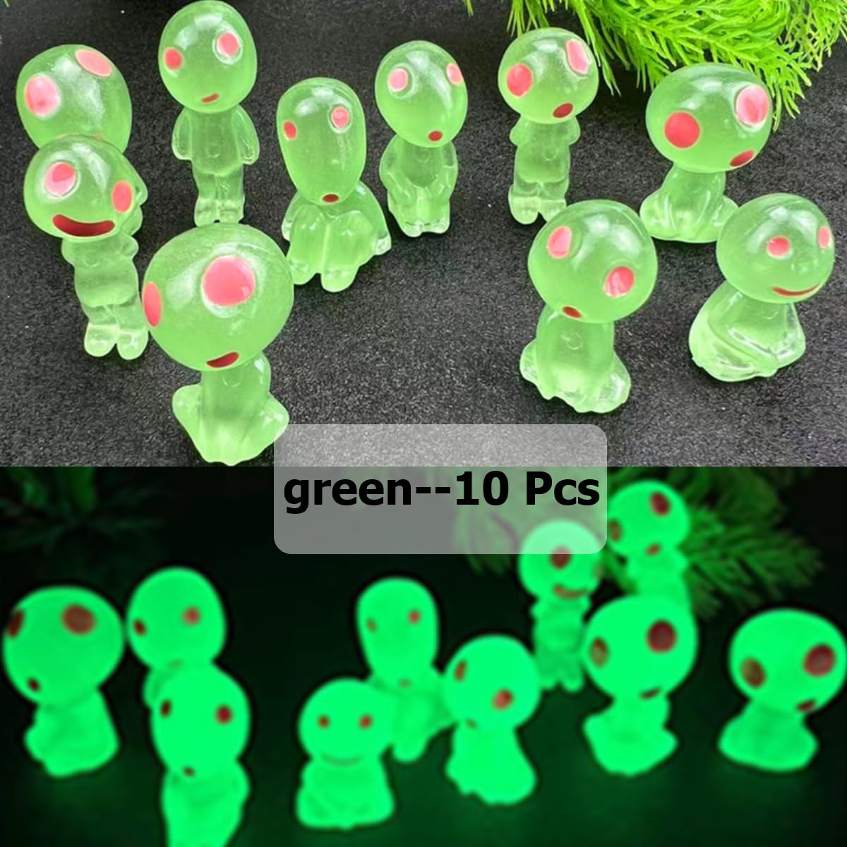 KARLOR Pack of 20 Luminous Alien Figures - Glow Elves & Forest Spirits Funny Sculptures for Table Children's Room & Aquarium Decoration - Image 2