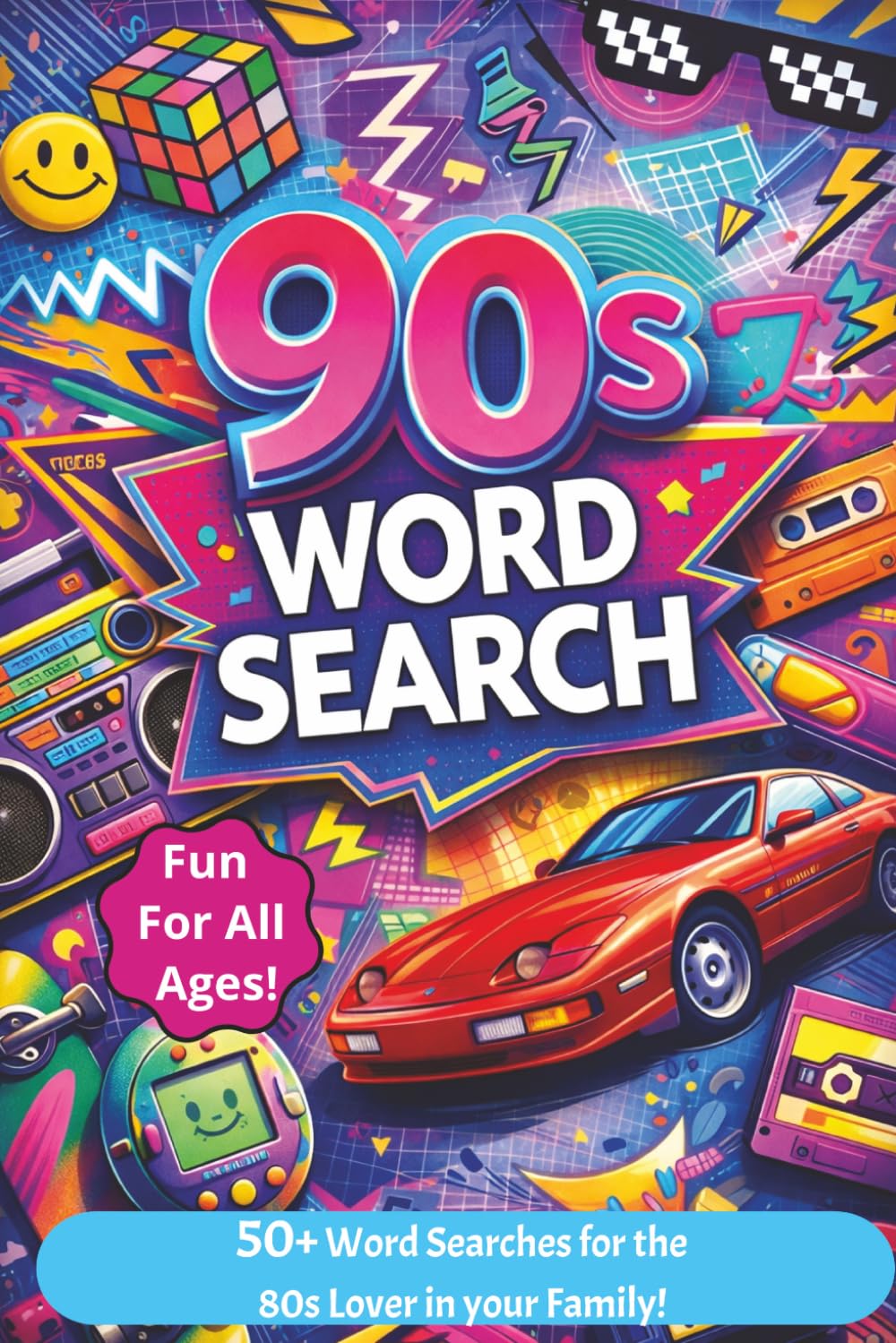 90s Word Search Puzzle Book: Word Searches with Easy to Read Print about the 1990s, 90s movies, 90s music, 90s culture, and more | 6x9 inches, 110 ... rides, campfires, or relaxing at the beach