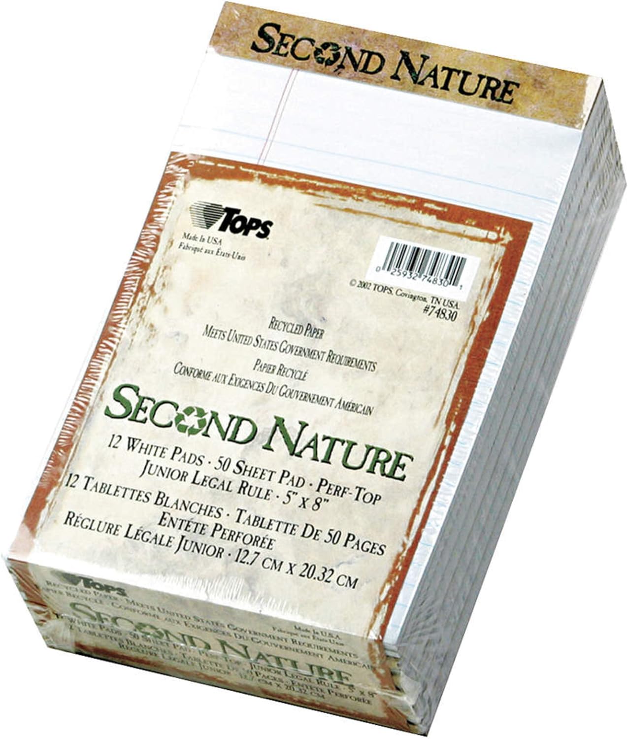 TOP74830 - TOPS Second Nature Jr. Legal Perforated Top Pads - Jr.Legal