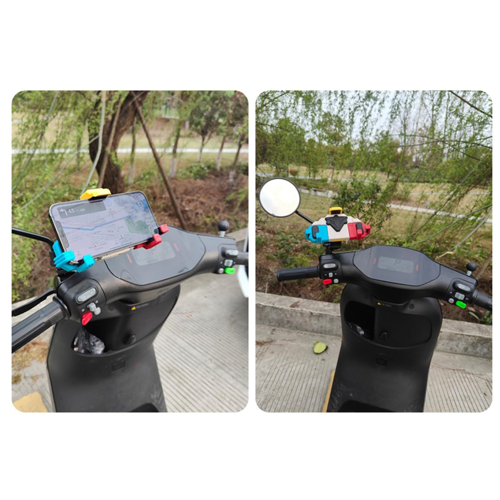 Generico Porta telefono per moto, Porta telefono per bici - Morsetto per | cellulare con manubrio girevole a 360 gradi | Clip per per scooter, supporto per per smartphone da 4,7-7 pollici, per