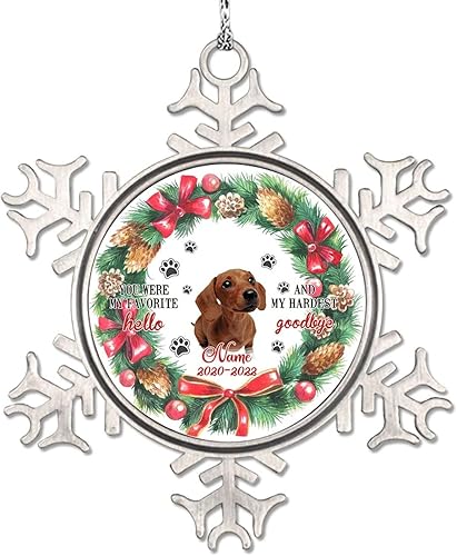 Miniatura 9 de Custom Christmas Dog Say Hello Snowflake Ornaments Christmas Wreath Personalized Christmas Ornaments 2023 Chow Chow Dog Ornament for Christmas Tree