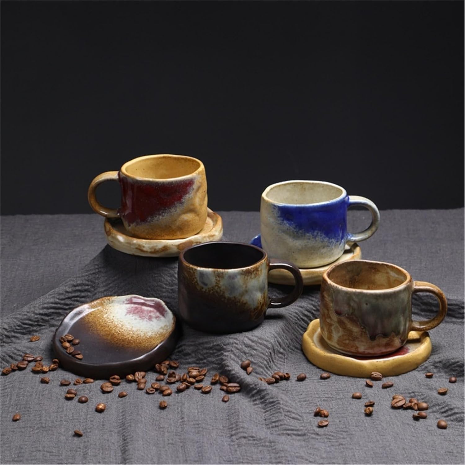 Coffee Cup Mugs Gradient Color Plate Coffee/tea Cup Ceramic Suitable for Home Use