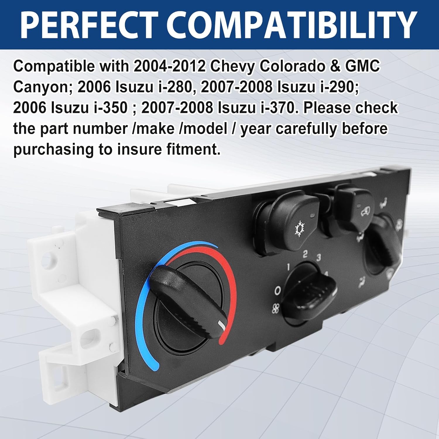 15221922 A/C Heater Climate Control-Module - Switch Panel Compatible with 2004-2012 Chevy Colorado GMC Canyon Replaces 1573870 25841856 15113185 15238515 15858833 1573156 1573204