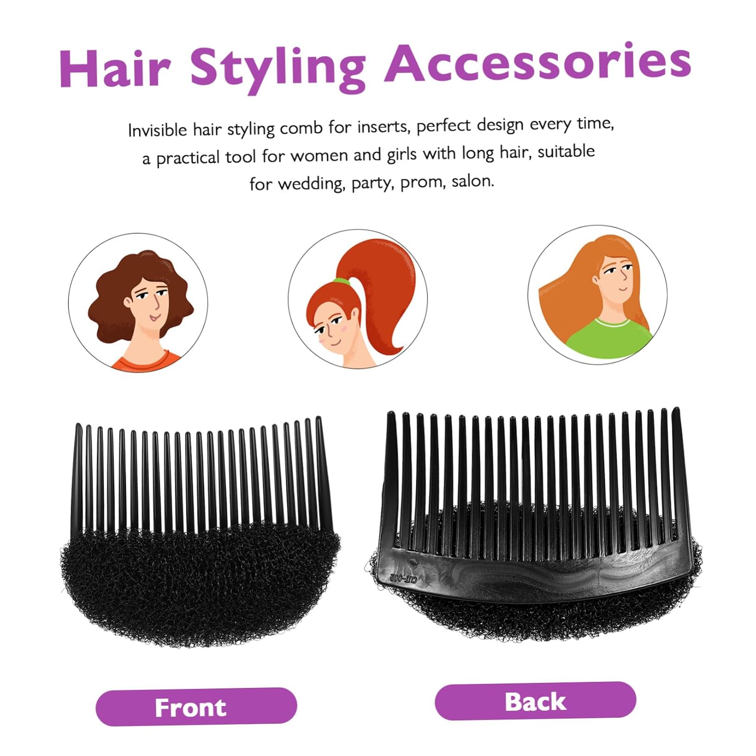 6Pcs Hair Sponge Shaper Comb Hair Styling Accessories for Women for and Volume Enhancement