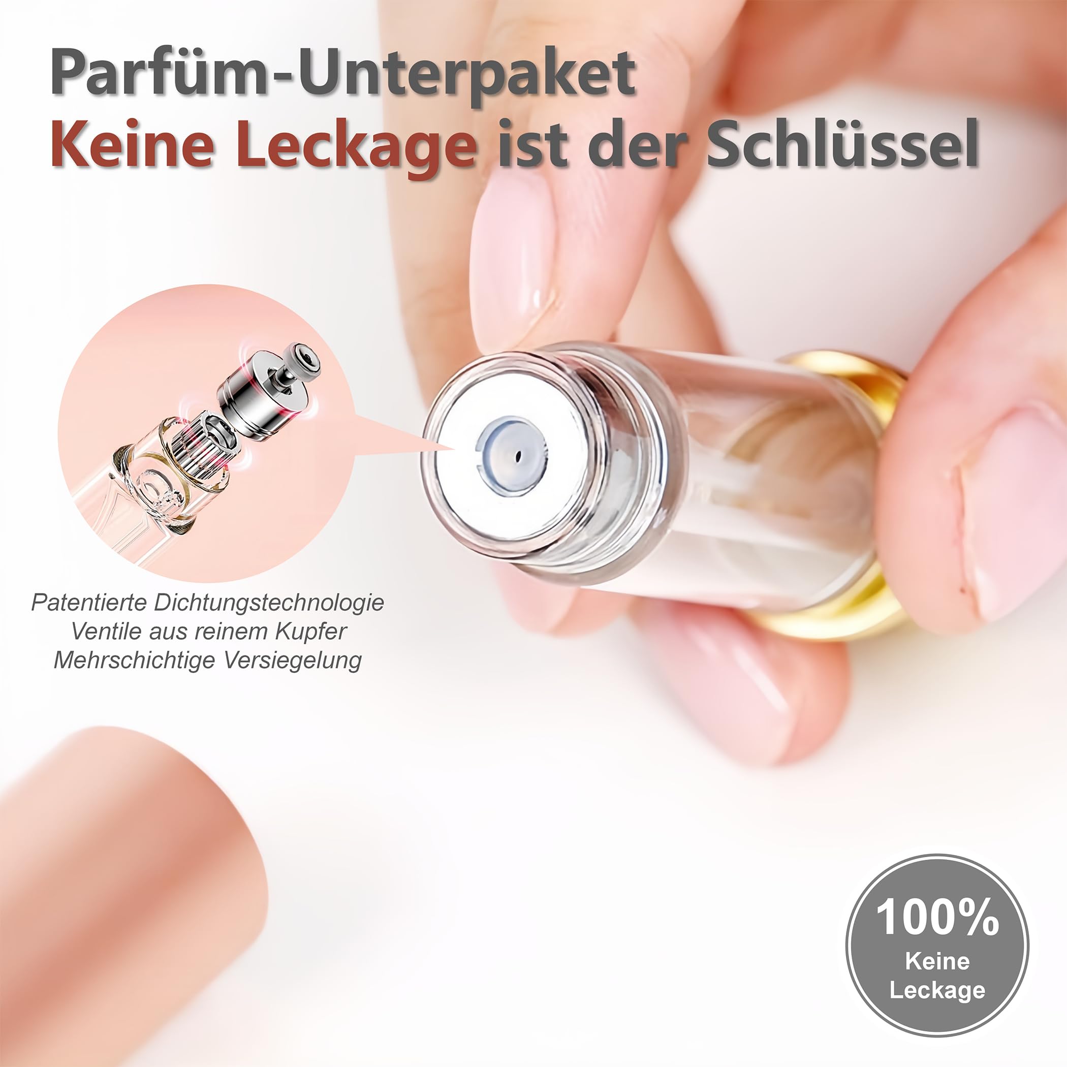 Parfüm Reise Nachfüllbare Flasche Tragbare Zerstäuber Spray Flasche Duft Pumpe Füllen von unten Mini Tasche Größe 5ml für Reisen und Ausgehen (Gold)