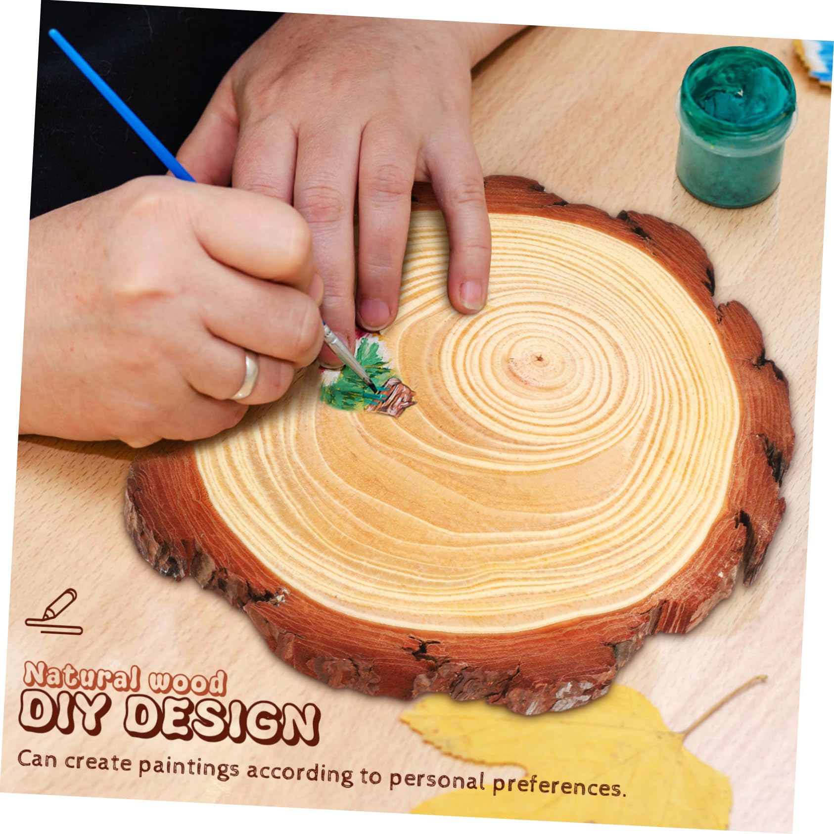 10 Unfertige Runde Holzscheiben als Selbstgemacht Untersetzer zum Bemalen | 10 Stück, Rustikale Naturholzstücke für Hochzeiten und Bastelprojekte, Kleine Form für Dekoration