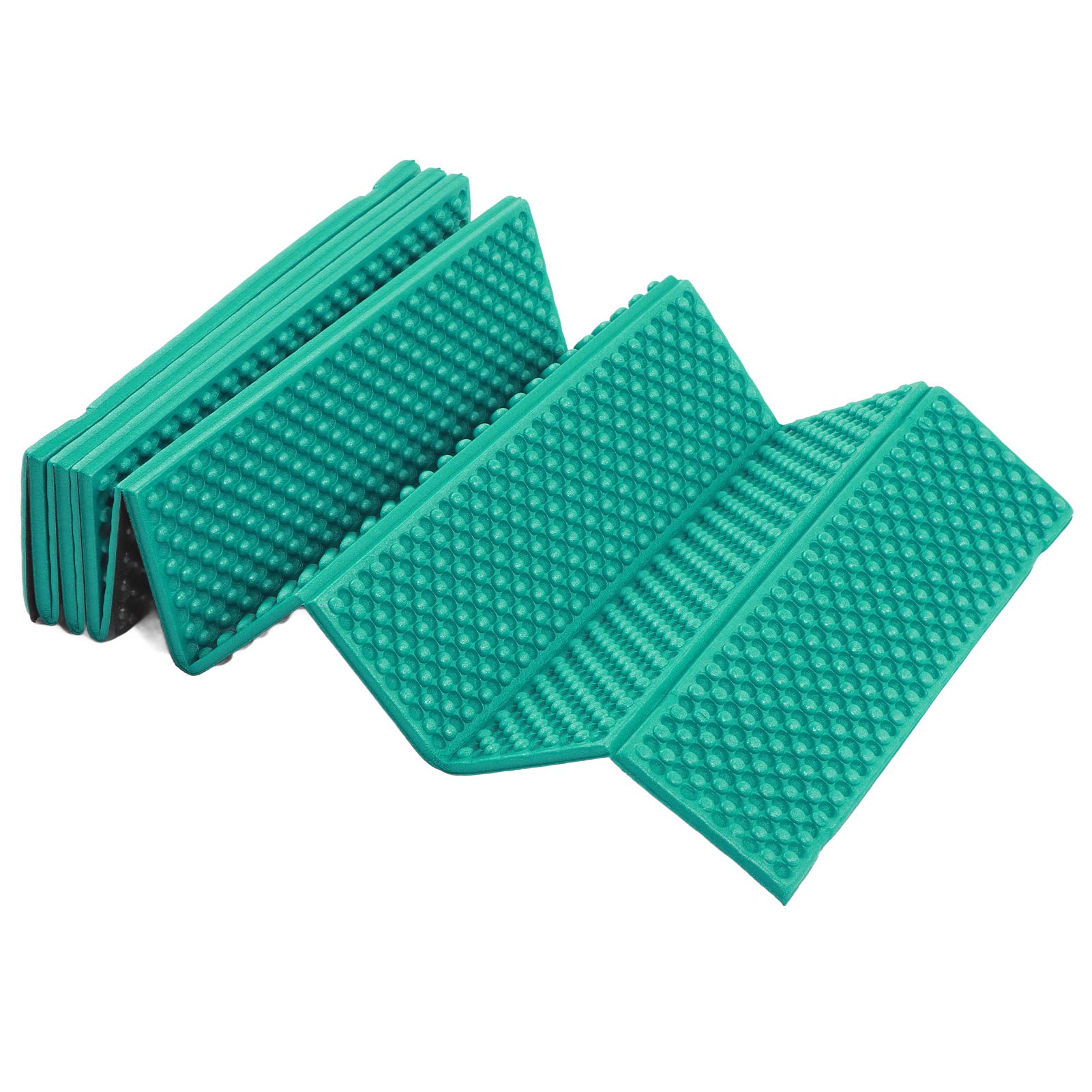 tomvorks Egg Crate Foam Sleeping Pad Thickened Foldable Sleep Mat for Outdoor Camping 186x57CM (Dark Green)