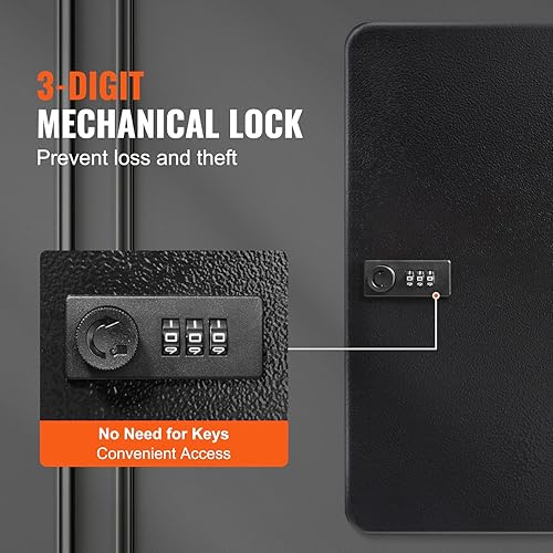 Miniatura 4 de VEVOR Caja fuerte para gabinete con cerradura de combinación, caja de almacenamiento de seguridad digital organizadora de acero con estantes