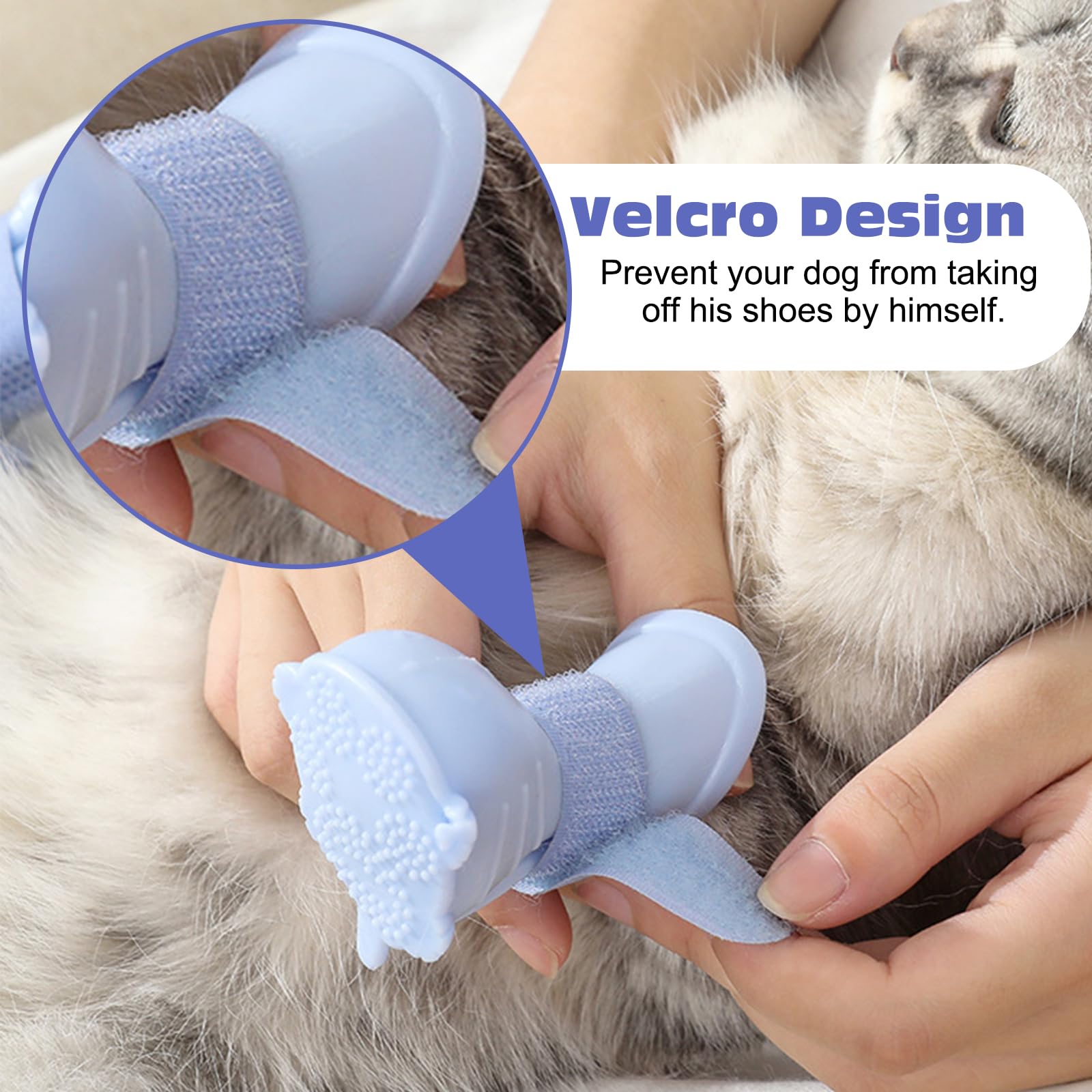 KASESSS 4 Pcs Elastomeric Dog Shoes, Dog Boots, Dog Shoes for Injured Paws Anti-Slip Dog Paw Protectors - Image 3