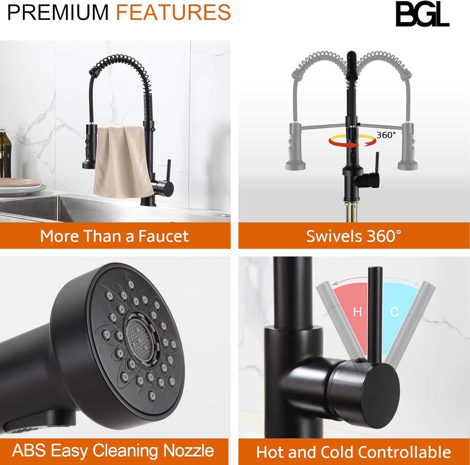 Nеw Arrіvаlѕ Matte Black Kitchen Faucet with Pull Out Sprayer Kitchen Sink Faucet with Pull Out Sprayer Solid Brass Kitchen Sink Faucet for Farmhouse Rv Camper Laundry Utility Bar Sinks