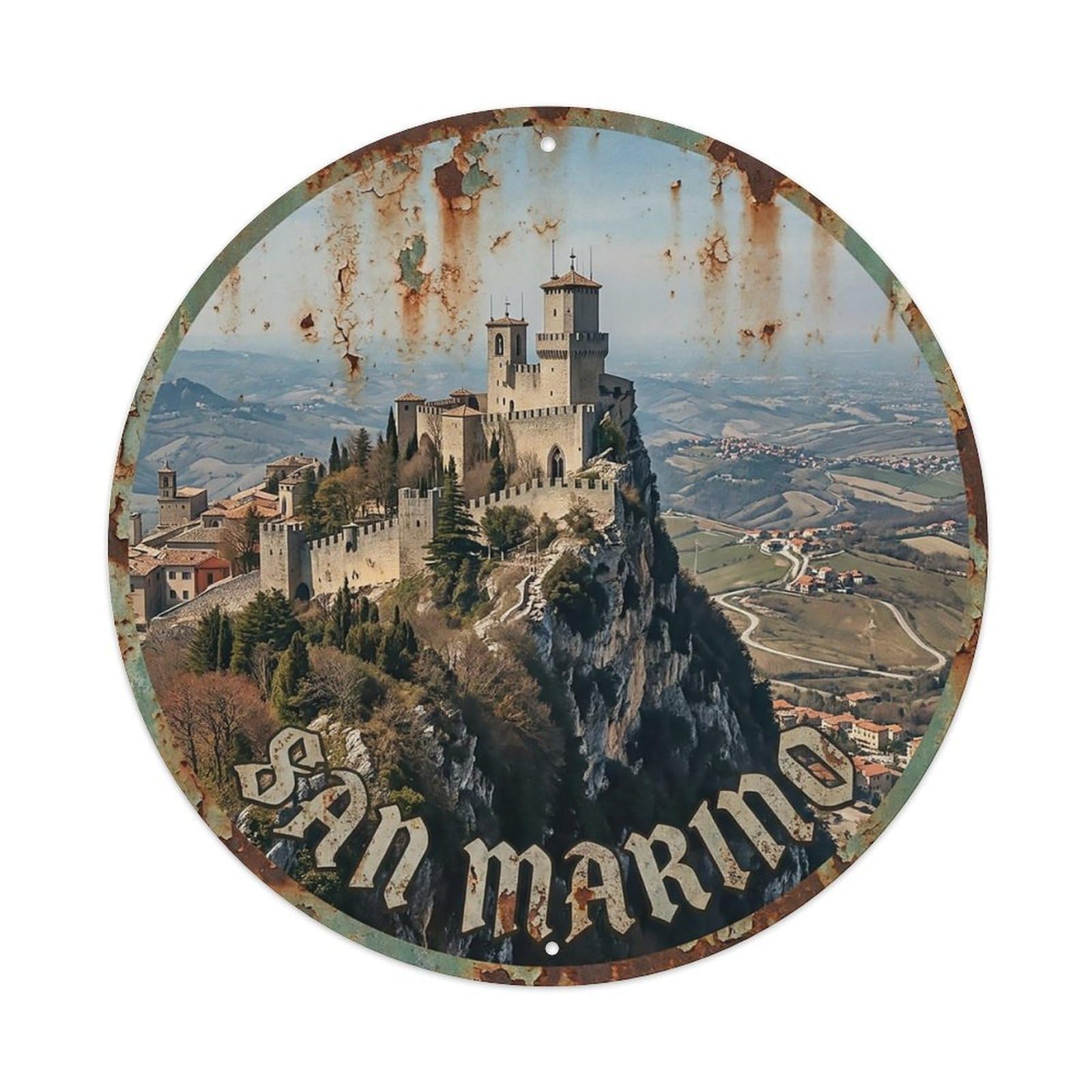 Vintage Travel San Marino Metal Tin Sign