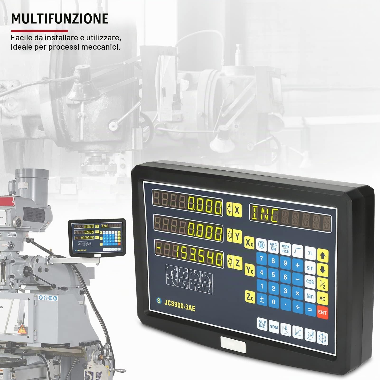 3 Axis 10 LCD Digital Readout Console, Sistema DRO per Torni, Fresatrici, Rettificatrici ed EDM, Misurazione Macchine Utensili per Automazione Industriale