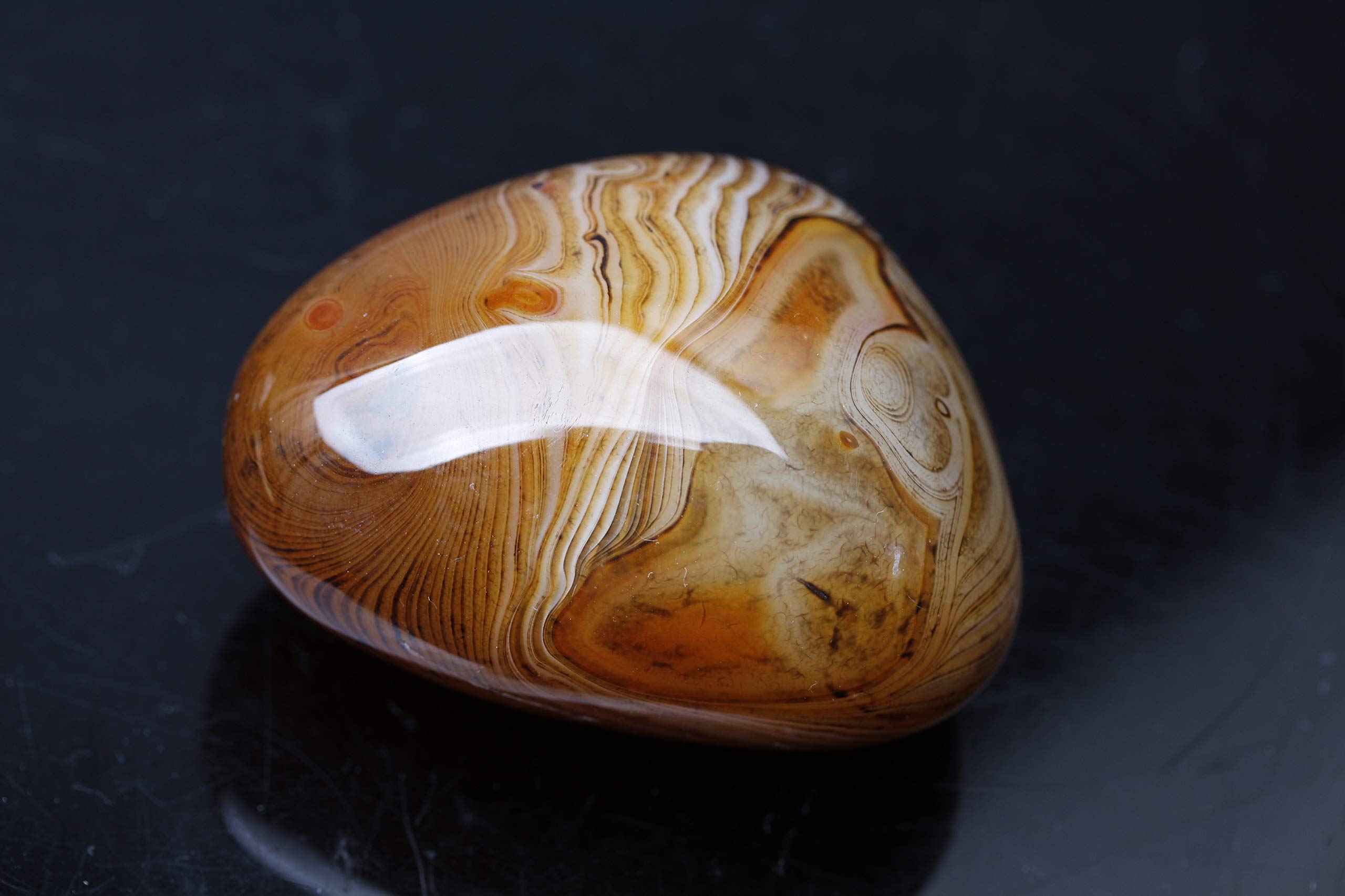 古憶】サードオニクス 丸玉 マダガスカル産アゲート 紅縞瑪瑙 鑑賞石