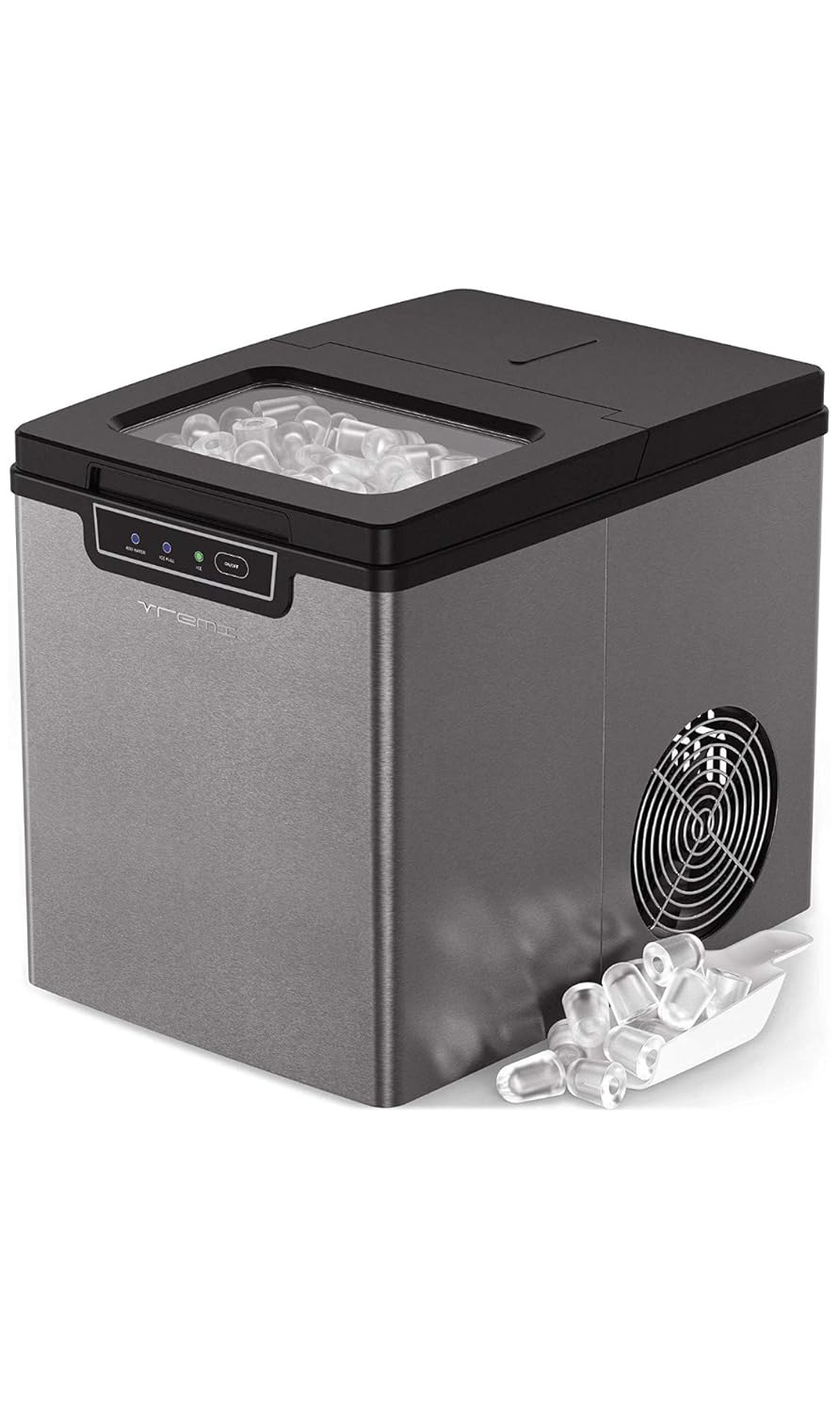 Vremi Black Portable Ice Cube Maker Produces 26 Pounds of