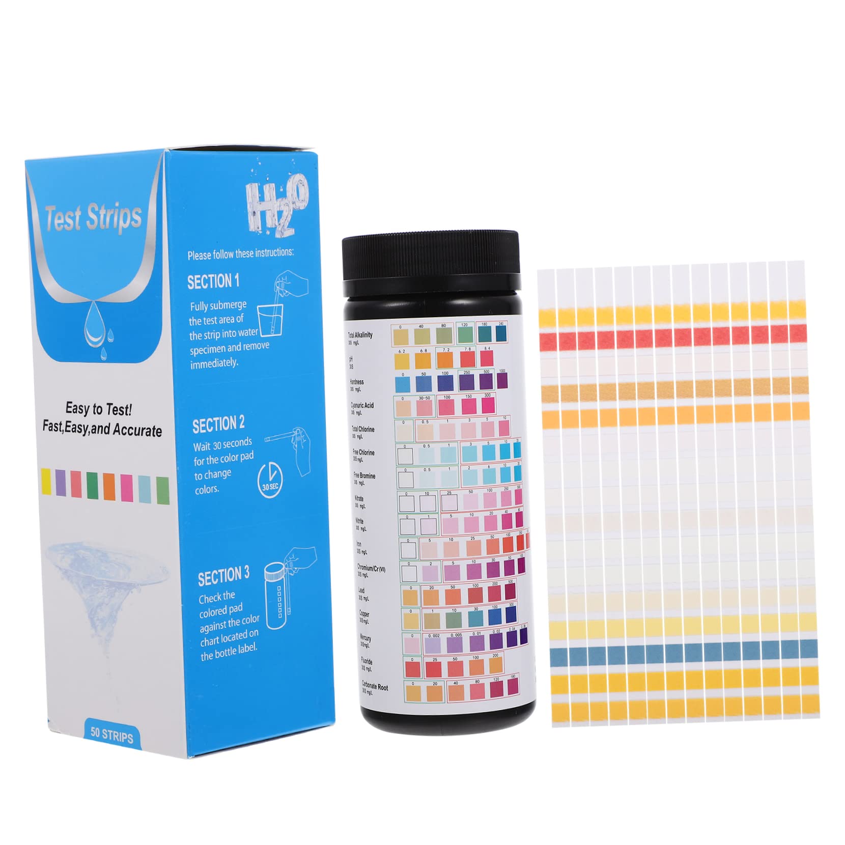 Buy Toddmomy 50pcs Water Quality Test Strip Spa Bath Swimming Pools