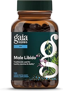 Gaia Herbs Male Libido - Herbal Supplement with Saw Palmetto, Horny Goat Weed & Oats - Traditional Herbs to Support Vitality & Energy Levels for Men - 120 Vegan Liquid Phyto-Capsules (120 Servings)