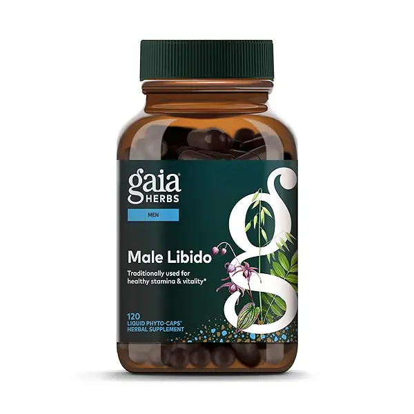 Gaia Herbs Male Libido - Herbal Supplement with Saw Palmetto, Horny Goat Weed & Oats - Traditional Herbs to Support Vitality & Energy Levels for Men - 120 Vegan Liquid Phyto-Capsules (120 Servings) 1