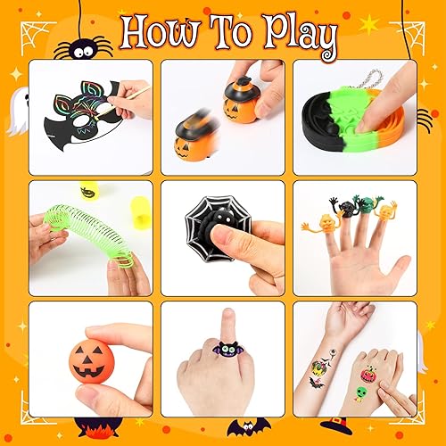 Miniatura 3 de Recuerdos de fiesta de Halloween, premios de Halloween para fiesta en el aula, golosinas de Halloween sin dulces, premios a granel juguetes para