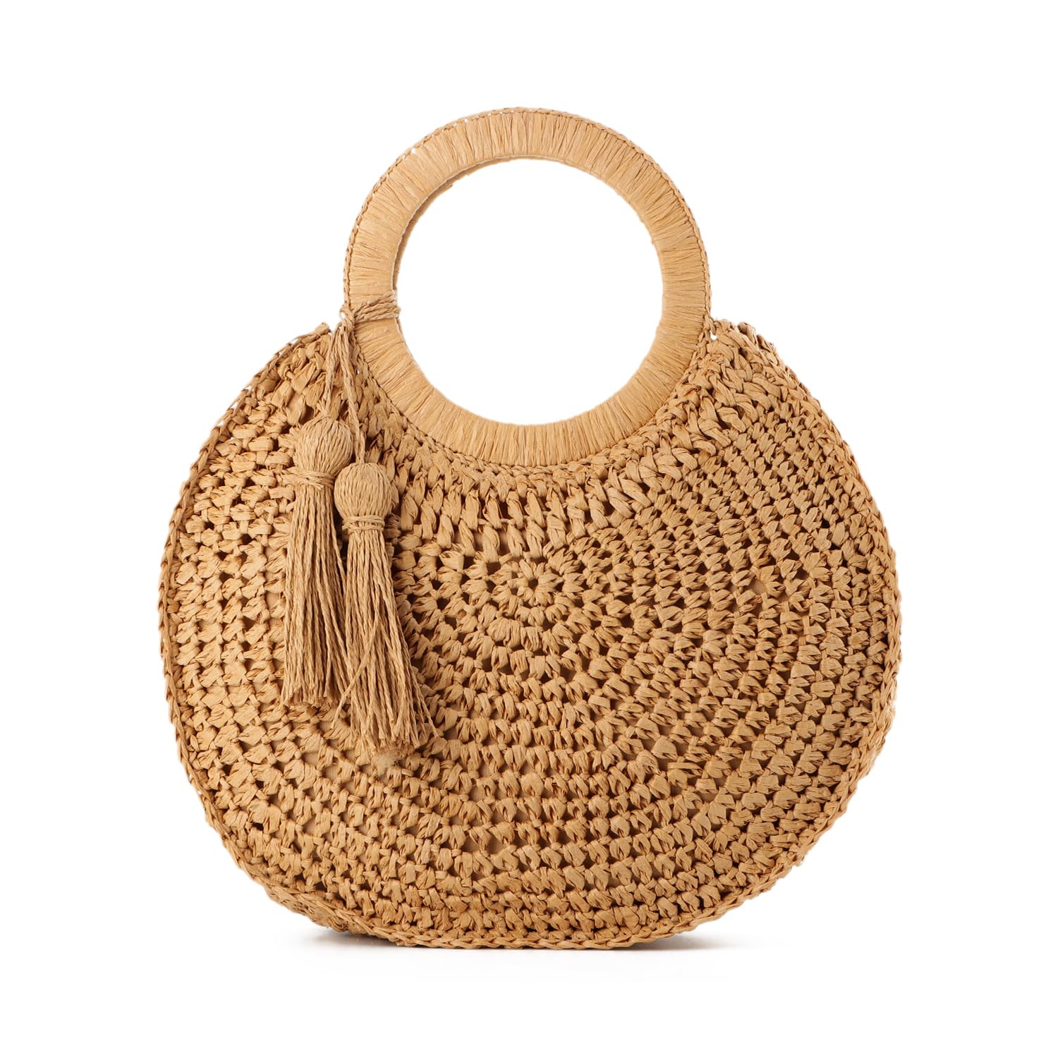 EVEOUT Pochette en Paille pour Femmes Sac à main en paille tressée pour l'été Clutches en Paille pour Mariage plage vacances