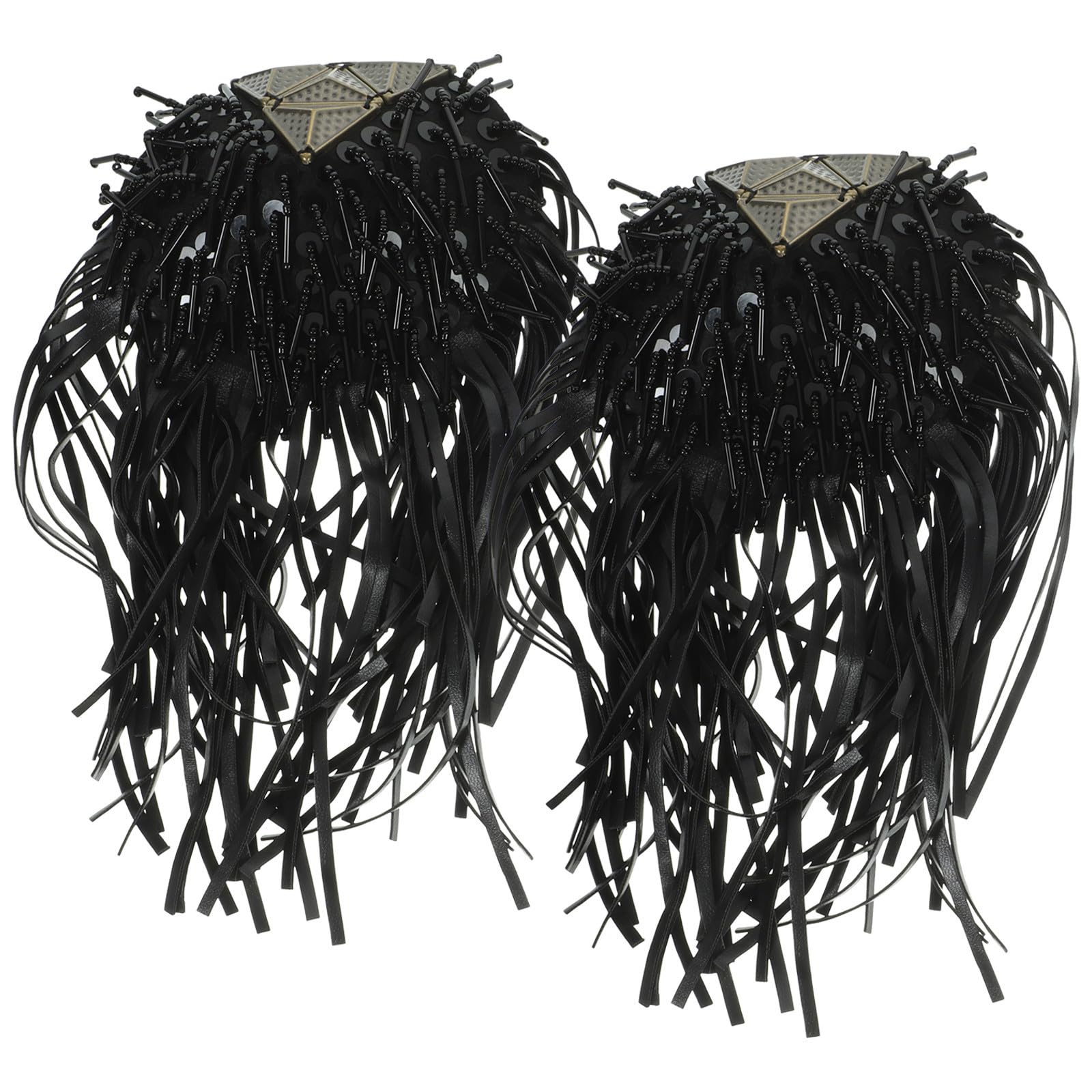 Charreteras de hombro con borlas de flecos y perlas decorativas para hombreras de ropa