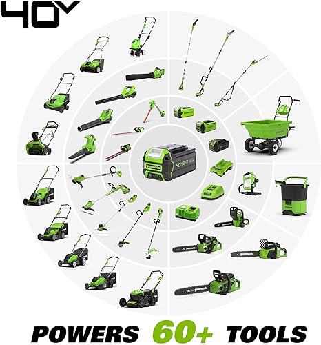 Miniatura 7 de Greenworks Cortacésped inalámbrico de 17 pulgadas y 40 V con batería de vacío de 40 V y 185 MPH de velocidad variable no incluida 24312
