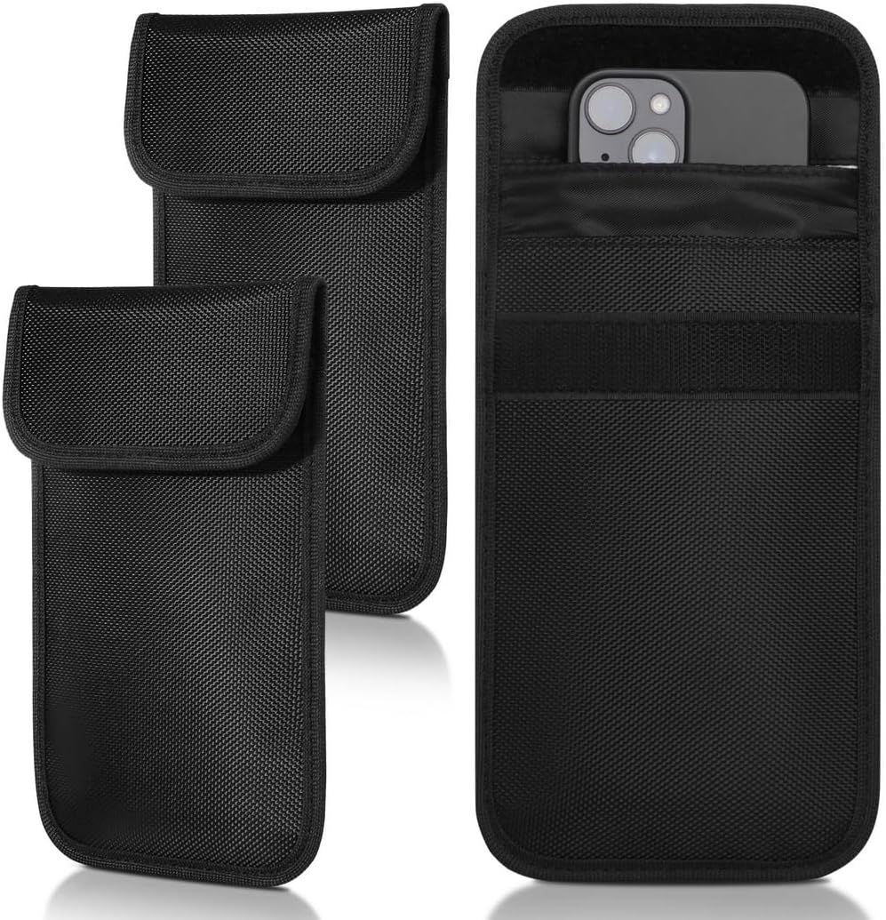 Emf Blocking Diving Material Cell Phone Holders, 3Pcs Signal-Blocking Security Pouches for Pregnant Women, Radiation Shielding Phone Sleeves Red