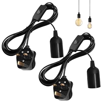 2 Pack E27 Lamp Holder Socket,Pendant Light Ceiling Fitting