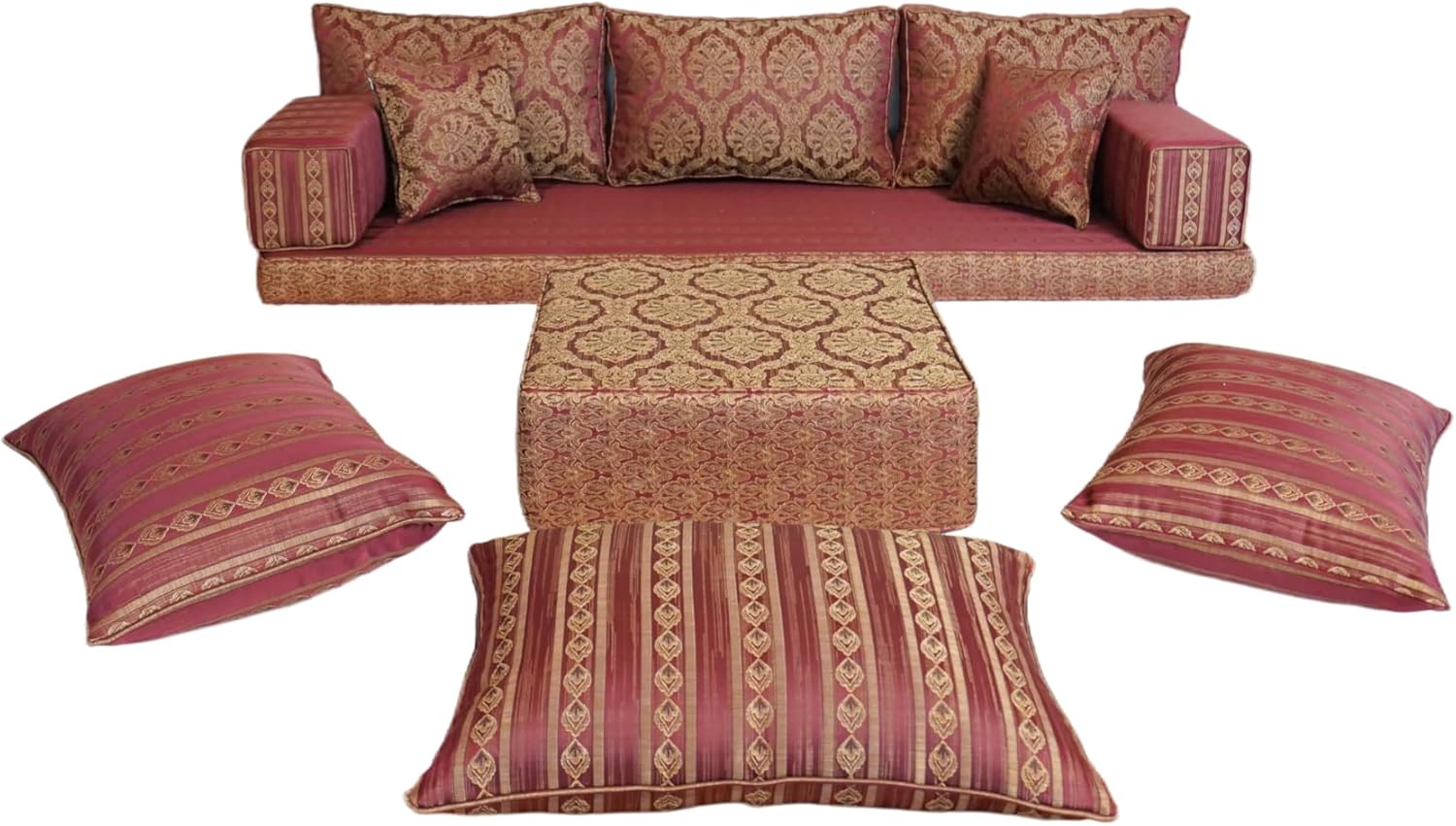 arabicsofa Arabic Floor Seating Sofa – Handmade Modular Sofa with Ottoman Couches