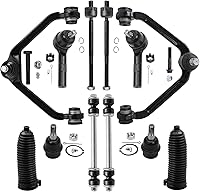 Vista 119 de Detroit Axle - Kit de suspensión completo de 12 unidades para Dodge Ram 1500 4x4 solamente - 2 brazos de control superiores y rótulas, 2 rótulas