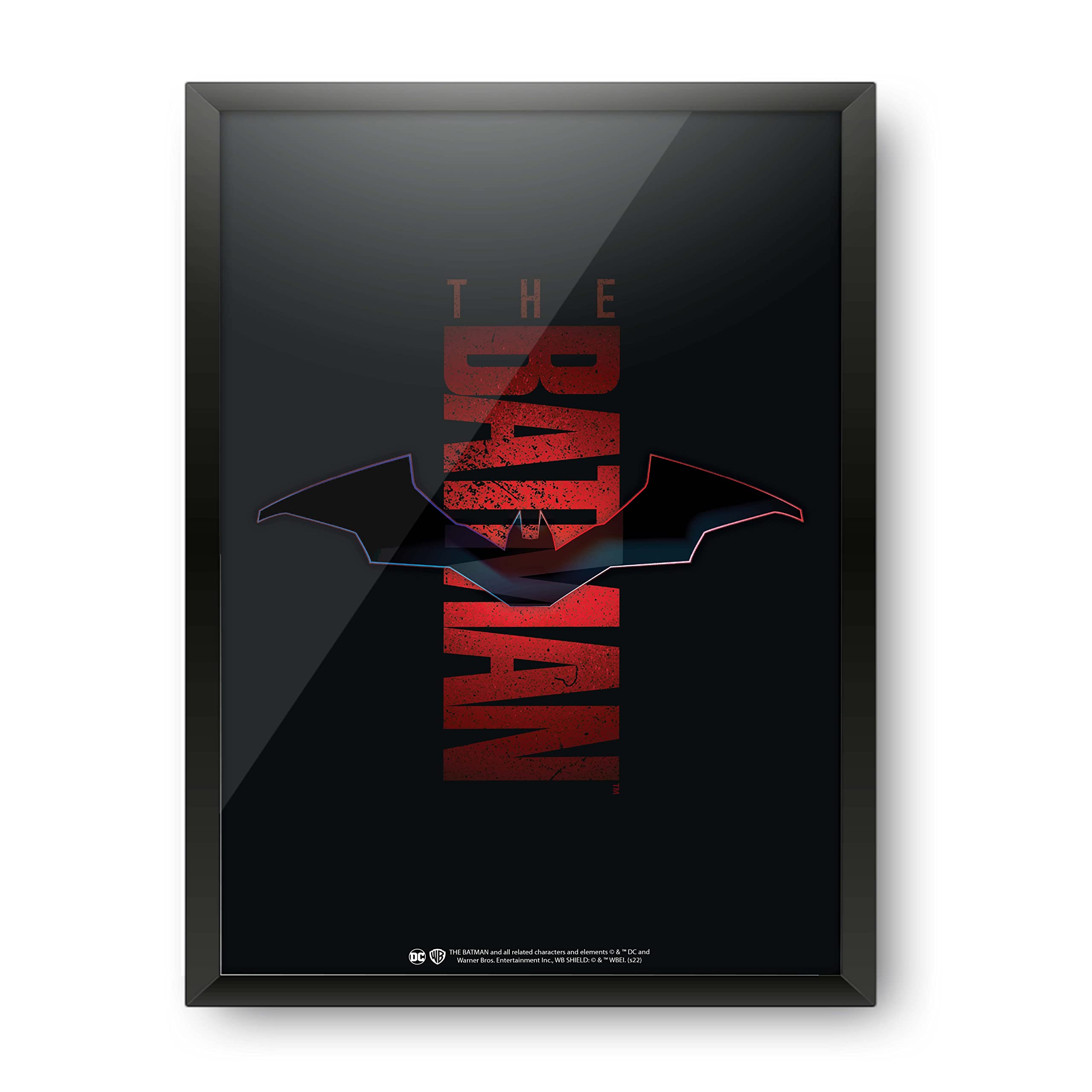 MCSID RAZZ - The Batman - New Bat - Design A4 Size Wall Poster (With Frame) - Officially Licensed By Warner Bros, USA.