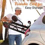 Pyle Folding Hand Truck Dolly Cart – 8-in-1 Convertible Trolley with Wheels, Heavy Duty, 300 lbs Capacity, Adjustable Handle 27.5" to 44", Portable Utility Cart for Luggage and Moving