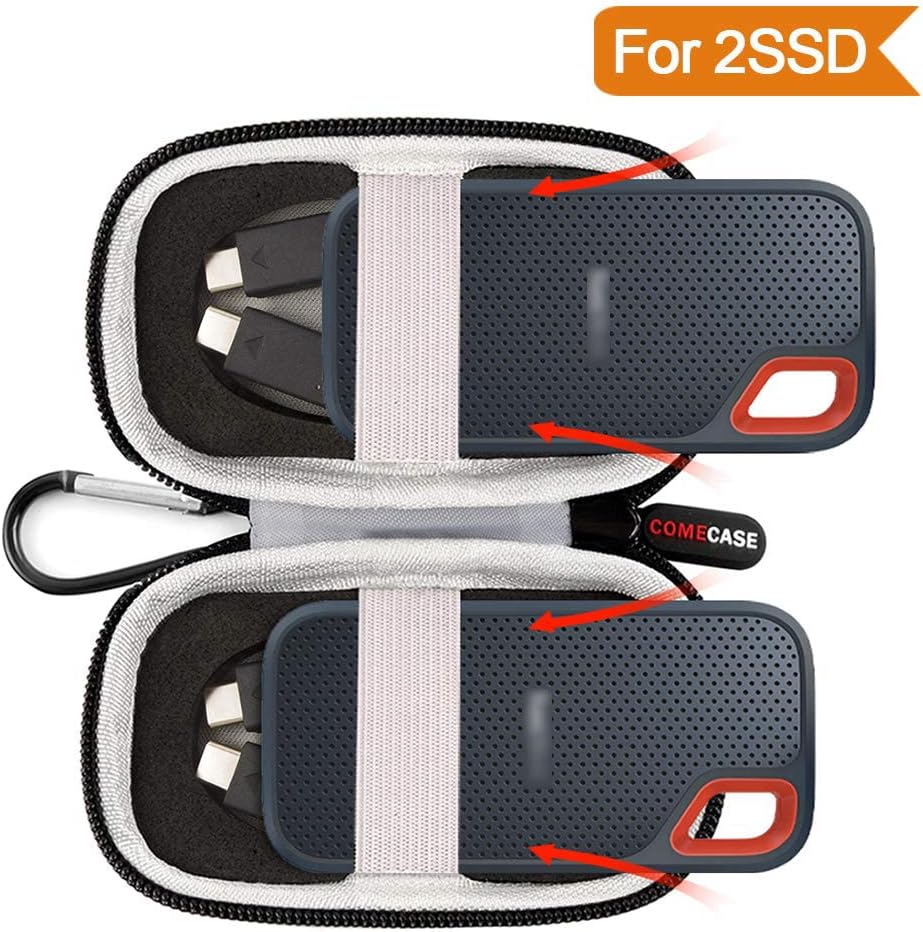 Holds 2 SSD Hard Drive Case Compatible with SanDisk 1TB/2TB/250GB/500GB Extreme Portable External SSD - SDSSDE60-G25, Also for USB 3.2 Gen 2 - SDSSDE61 (Not Fit for Sandisk Extreme Pro) - Dark Blue