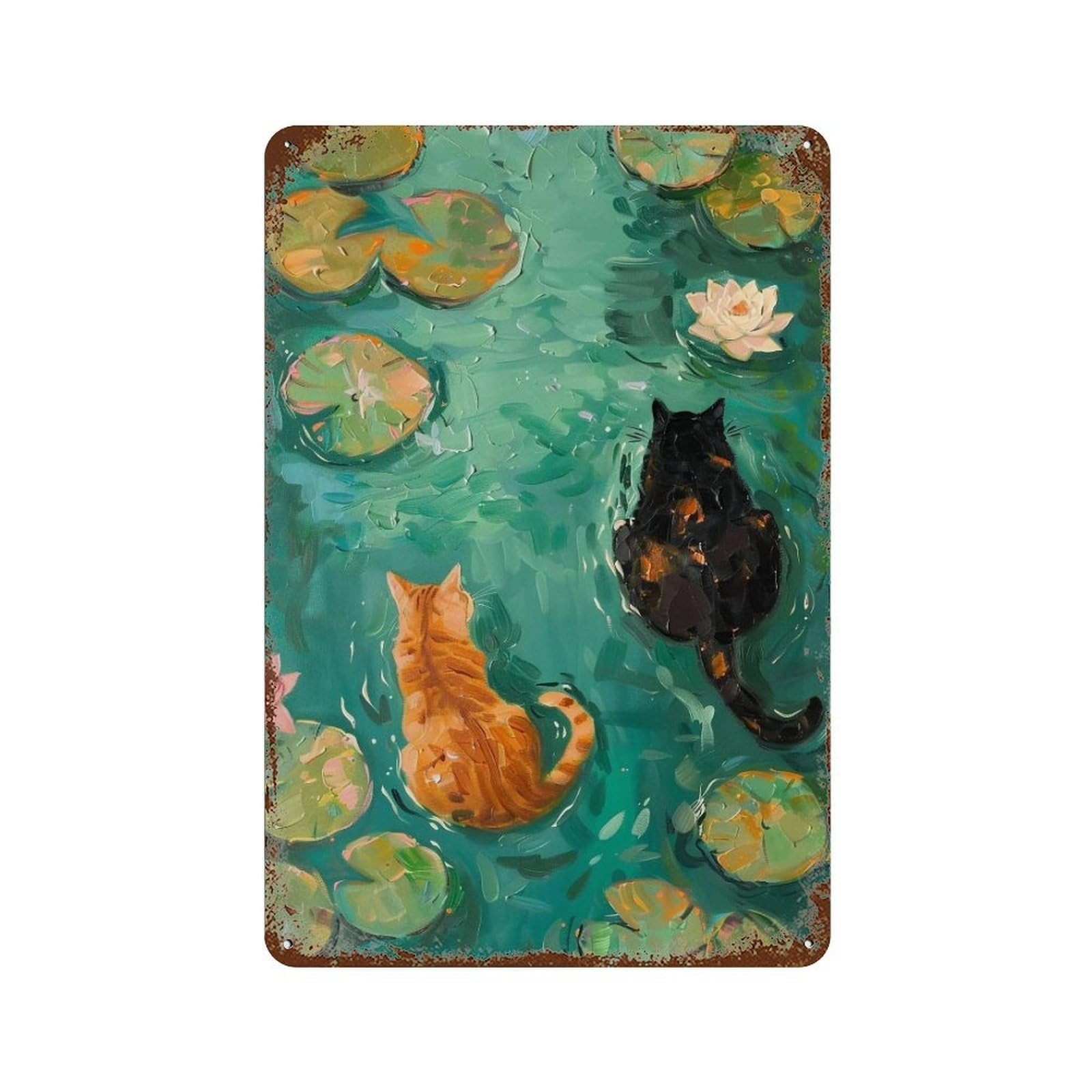 HDURYEYRYY Pond Kittens 03 Wall Retro Iron Vintage Art Metal Tin Sign Poster Modern Home Cofffee Club Art Bar Shop Decor Style 30x20cm