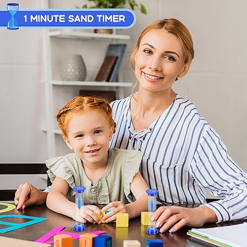 Miniatura 5 de HOKPA Temporizador de arena de un minuto, 6 unidades, mini reloj de arena de cristal azul, temporizador de reloj de arena de 1 minuto