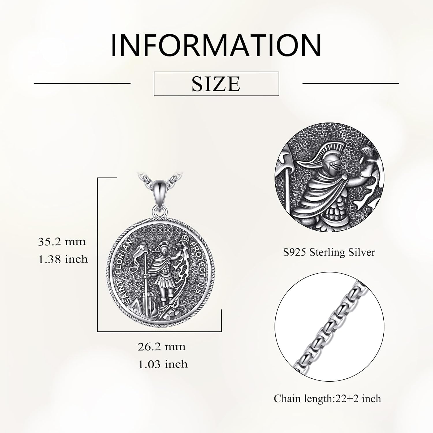 Patron Saint Necklace S925 Sterling Silver Amulet Medal Pendant Religious Protection Jewelry Gifts for Women Men - Image 3